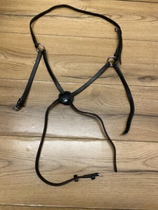 Full Black Padded English Leather Grackle Noseband No Sheepskin - Picture 1 of 12
