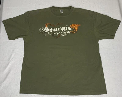 Camiseta para hombre Sturgis Motorcycle Rally 2009 XL águila logotipo de motociclista deletreado verde Foto 1 de 4