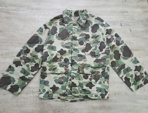 Veste de ranger vintage années 60 peau de grenouille camouflage bouton devant taille M militaire - Photo 1/15