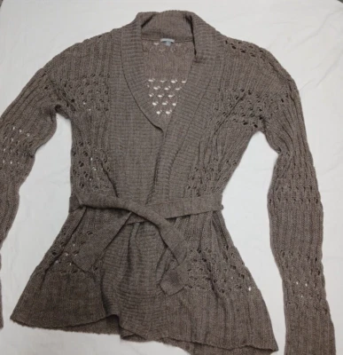 Charlotte Russe коричневый кардиган свитер женщин размер L открытый пояс галстук сделано в США - Изображение 1 из 4