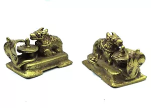 Antique Taureau Nandi Shiva Lingam Naga Bronze Cast Gold India North 18e - Picture 1 of 6