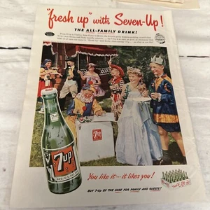 Magazine Ad 1953 7-Up Soda Midcentury Childs Birthday Party, Cooler, Chesterfei - Picture 1 of 8