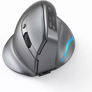 Vertical Wireless Mouse Dual Bluetooth USB Rechargable for Mac Windows iPad PC - Picture 1 of 9