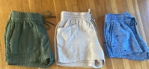 Old Navy/Gap Womens Linen Blend Drawstring Shorts SZ S Blue Green/beige Euc - Picture 1 of 12