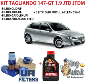 KIT TAGLIANDO FILTRI UFI + 5 LITRI OLIO MOTUL 5W40 ALFA ROMEO 147 GT 1.9 JTD - Imagen 1 de 1