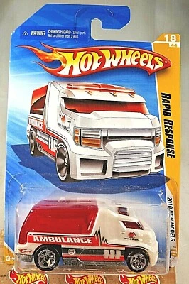2010 Hot Wheels #18 New Models 18/44 RAPID RESPONSE White Variant w/Chrome 5 Sp - Image 1 of 4