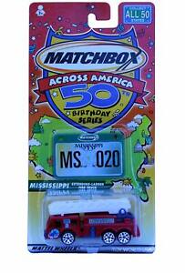 Matchbox ACROSS AMERICA 50th Birthday Mississippi Extending Ladder Fire Truck