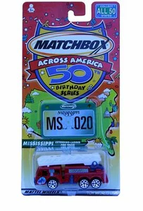 Matchbox ACROSS AMERICA 50th Birthday Mississippi Extending Ladder Fire Truck - Picture 1 of 2