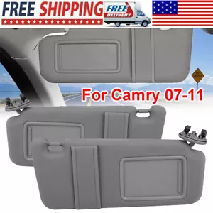 For Toyota Camry 2007-2011 Gray Car Sun Visor Pair Left & Right Side W/O Sunroof - Foto 1 di 17
