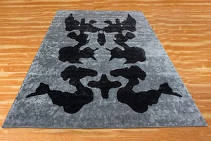 Modern Hand Tufted Grey Natural Silk Carpet Living Room Area Rugs 3x5 ft - Picture 1 of 4