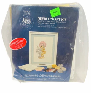 Vintage 1984 Precious Moments Trust In The Lord To The Finish Needlecraft Kit - Picture 1 of 2