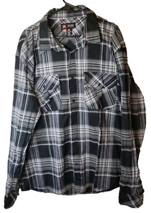 A Zone Shirt Mens 3XL Black White Plaid Outdoor Camp Hiking Comfort Cotton Poly - Picture 1 of 14