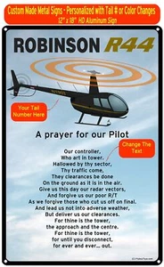 Robinson R44 (Black/Yellow) HD Helicopter Sign - A Prayer for our Pilot - Picture 1 of 3