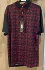 Druids Grunge Golf Polo - Red & Black - Size Large - New With Tags -Free Postage