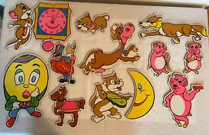 ⭐️🌛Vintage 1976 Nursery Rhymes Thick Cardboard Wall Decor Lot Of 13🌛⭐️ - Picture 1 of 21