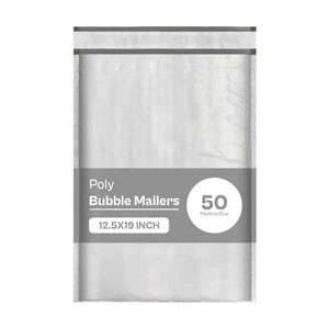 MMBM Poly Bubble Mailers 12.5x19 Inch, 50 Pack, Padded, Waterproof, Self-Seal - Picture 1 of 12