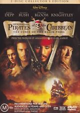 Pirates Of The Caribbean The Curse Of The Black Pearl 2x DVD R4 Mint & Like New
