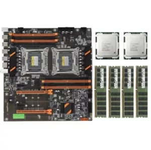 2x Intel Xeon E5-2680 V4 CPU + X99 Motherboard ATX + 4x 32GB DDR4 2133P ECC RAM - Picture 1 of 9