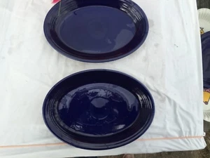 FIESTA 2 NEW COBALT LARGE PLATTERS 13-5/8” PLATTER Fiestaware SET OF 2 - Picture 1 of 2