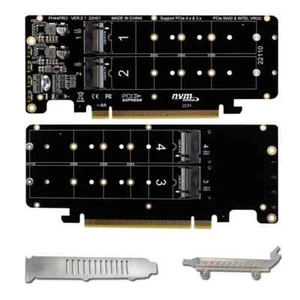 4Port M.2 NVME To PCI Express X16 Raid Controller PCIE Split Card for 2230 SSD - Picture 1 of 10