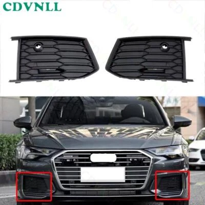 For Audi A6 Sline / S6 C8 2019-2022 Pair Front Bumper Fog Light Cover Lamp Bezel - Image 1 of 4