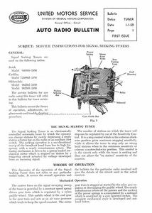 DELCO RADIO WONDER BAR SERVICE INSTRUCTIONS FOR TUNER SERIES E1 1950-1952 PDF - Bild 1 von 1