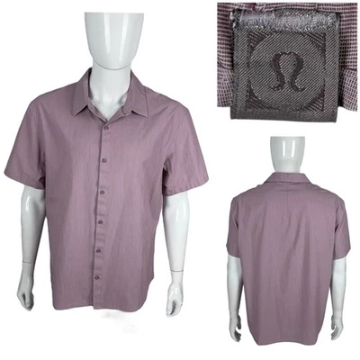 Lululemon Mens 2XL Shirt Venture Purple Casual Button Front Casual EUC - Image 1 of 4