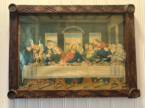 Impresión enmarcada vintage de "La última cena" de Leonardo da Vinci - Imagen 1 de 8