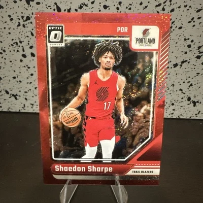 2024-25 Panini Donruss Optic- Shaedon Sharpe Red Glitter /75 Blazers #175 - Image 1 of 3
