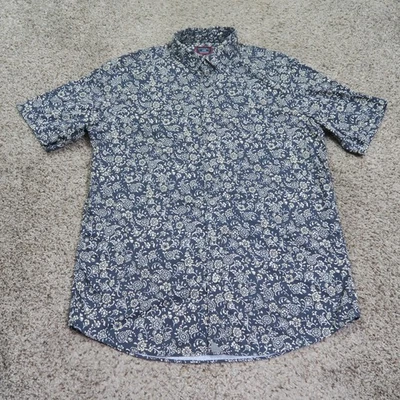 UNTUCKit Shirt Mens Large Tall Blue Slim Palermo Short Sleeve Floral Button Up - Image 1 of 4