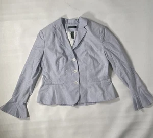 Lauren Ralph Lauren Blue/White Pinstriped Seersucker Blazer, Suit Separate Sz 1 - Picture 1 of 18