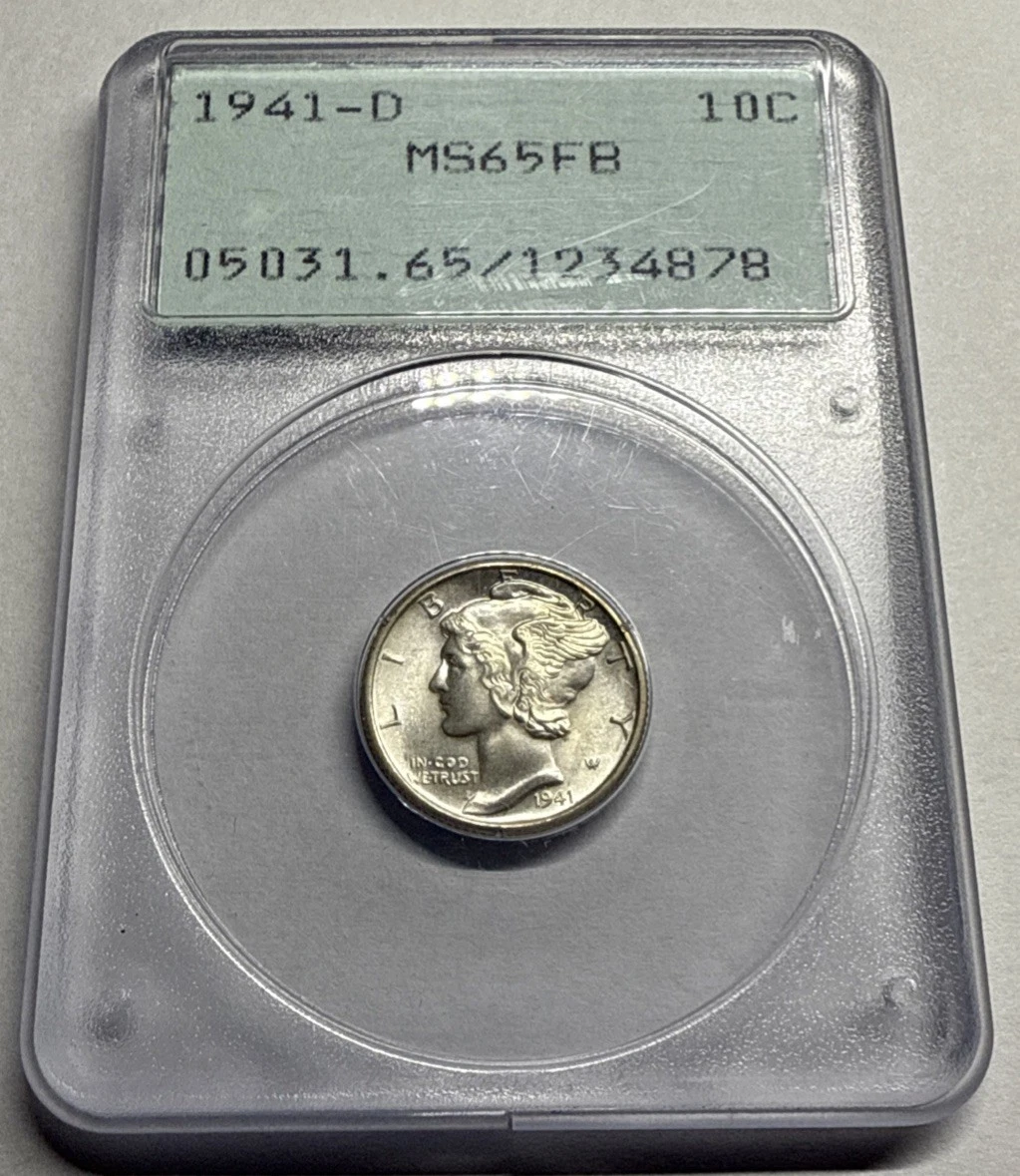 PCGS Certified MS 65 Graded 1941 Year Mercury Dimes (1916-1945