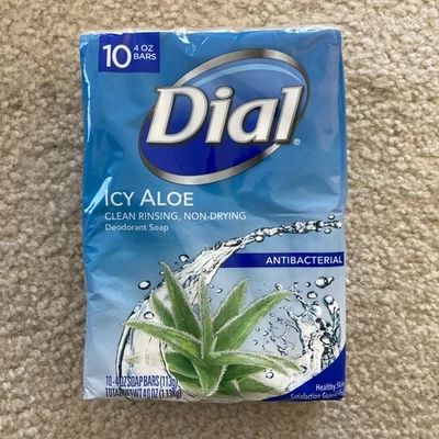 Jabón desodorante antibacteriano Dial Icy Aloe - 10 barras de 4 oz Foto 1 de 4