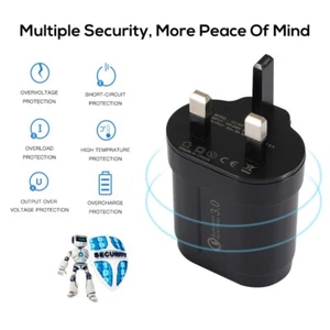 Fast Qualcomm Quick Charge QC 3.0 USB Hub UK Plug Wall Charger Adapter - Picture 1 of 18