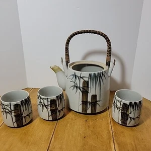 Vintage Otagiri Tea Sake Cups & Pot Stoneware Hand Crafted Japanese - Picture 1 of 12