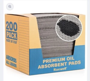 Universal Absorbent Pads, Large 18"x16", 200 Count - Premium 8 Layer - Picture 1 of 8