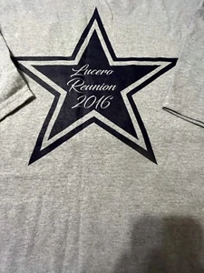 Gildan Cotton "Lucero Reunion 2016" Love Them Cowboys T-Shirt Plus Size 3XL Gray - Picture 1 of 7