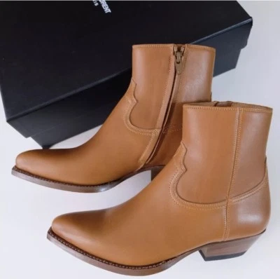 SAINT LAURENT Baranilos Santag 40 Western Cuero Botines Caramelo 39 / EE. UU. 9 Foto 1 de 4