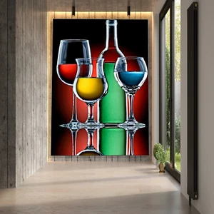 Wine Abstract Art Canvas Painting Canvas Wall Art Home Decor Poster Print - Picture 1 of 13