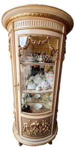Rokoko 3 Seiten Vitrine 19. Jhrd. Halbrund - Bild 1 von 5