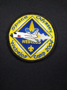 BSA BOY SCOUT WEBELOS SPACE ODYSSEY CAMP 2004 PATCH RARE ROCKET SHUTTLE - Bild 1 von 2