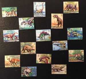 1997 Scott #3136 - 32¢ DINOSAURS - Set of 15 Singles - Mint NH - Picture 1 of 1