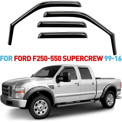 Protectores de lluvia viseras de ventilación para Ford F250 SuperCrew 1999-2016 Foto 1 de 4