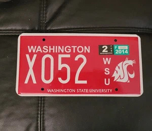 WSU WASHINGTON UNIVERSITY STATE REAL LICENSE PLATE AUTO NUMBER CAR TAG COUGAR WA - Bild 1 von 1