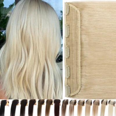 S-NOILITE Dick Ein Tressen Clip In Remy Echthaar One Piece Human Hair Extensions Blonde DE