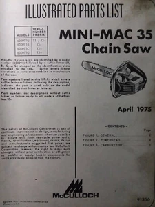 Motosega McCulloch MINI-MAC 35 ricambi manuale 2 cicli benzina 1975 - Foto 1 di 1