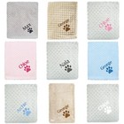 Personalised Dog Cat Pet Blanket Kitten Puppy Name Bed Throw Grey Pink Blue Gift