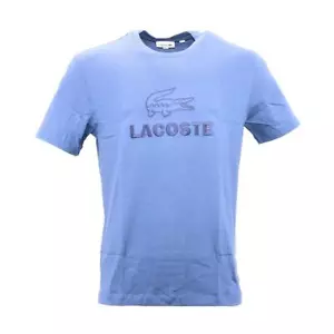 NEW Lacoste Men’s Crew Neck Tone-On-Tone Lacoste Embroidery Cotton T-shirt - Picture 1 of 2