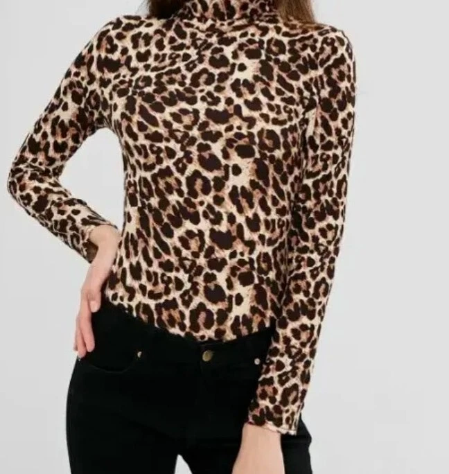 Isaac Mizrahi Live! Body Cuello Alto Estampado Leopardo-Marrón Talla 2X A389170 Foto 1 de 1