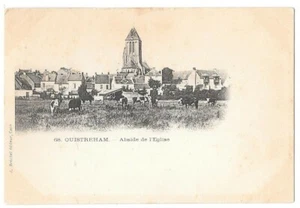 Abside de l' Eglise OUISTREHAM 68 Caen CPA Précurseur non circulée animée ~1900 - Bild 1 von 2